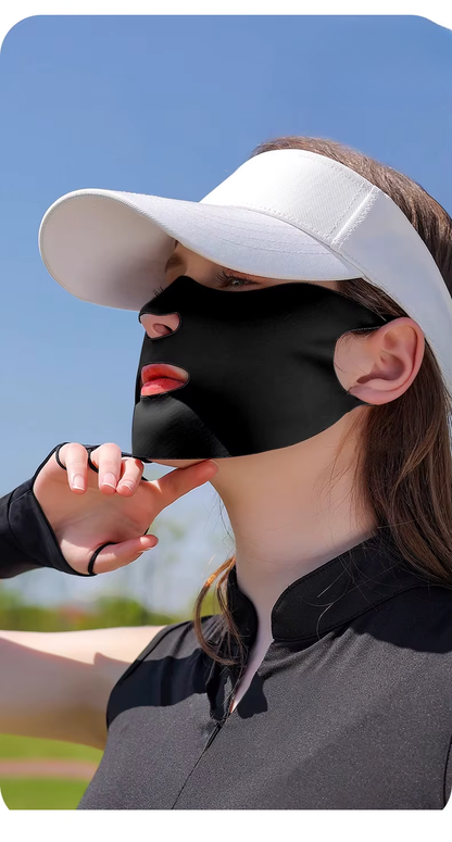 WanderS Cooling Double-Layer Silk Mask Golf Sports Facial Mask Moisturizing And Washable Activities Uv Golf Face Mask
