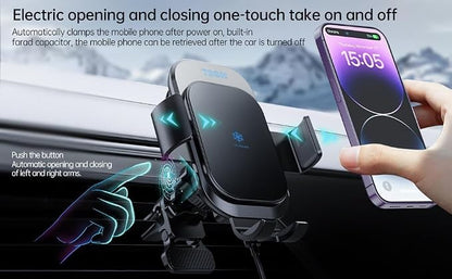 WanderS 15W Semiconductor Cooling Dual-Coil Car Wireless Charger