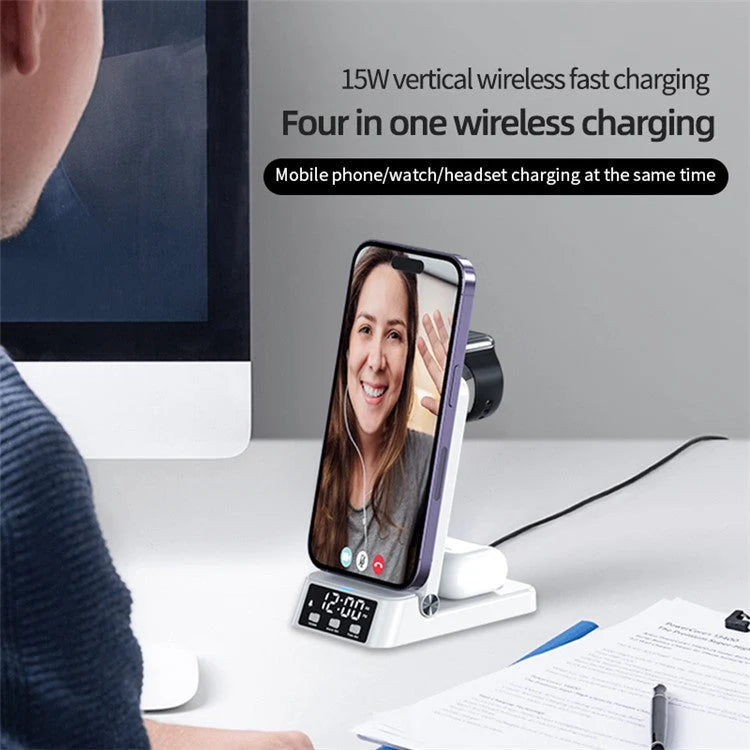 WanderS 3-in-1 Clock Wireless Charger 15W