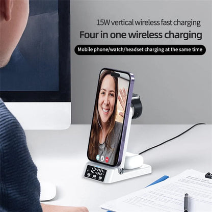 WanderS 3-in-1 Clock Wireless Charger 15W