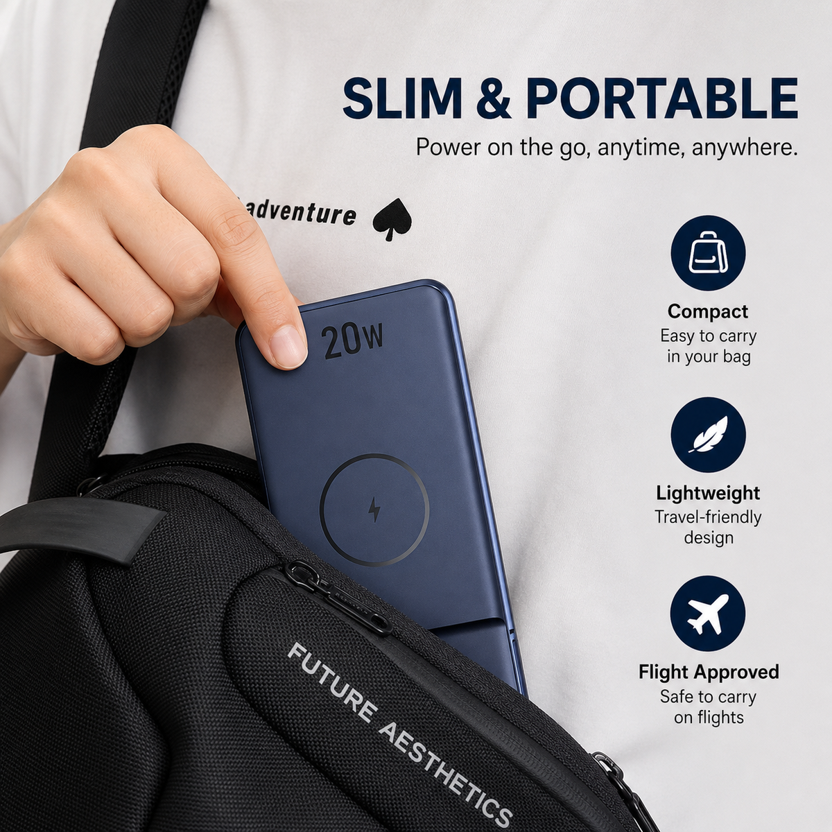 WanderS 10000mAh 3-in-1 Magnetic Power Bank