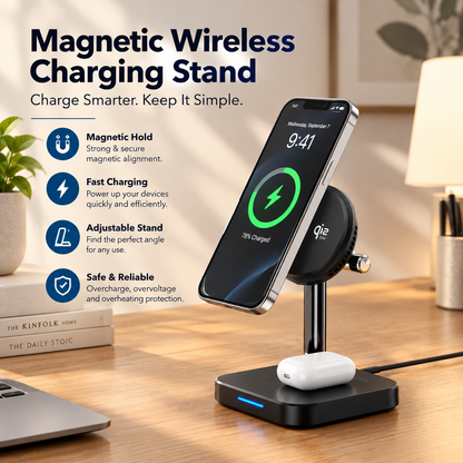 WanderS 2-in-1 Qi2.2 25W Cooling Fast Wireless Charger