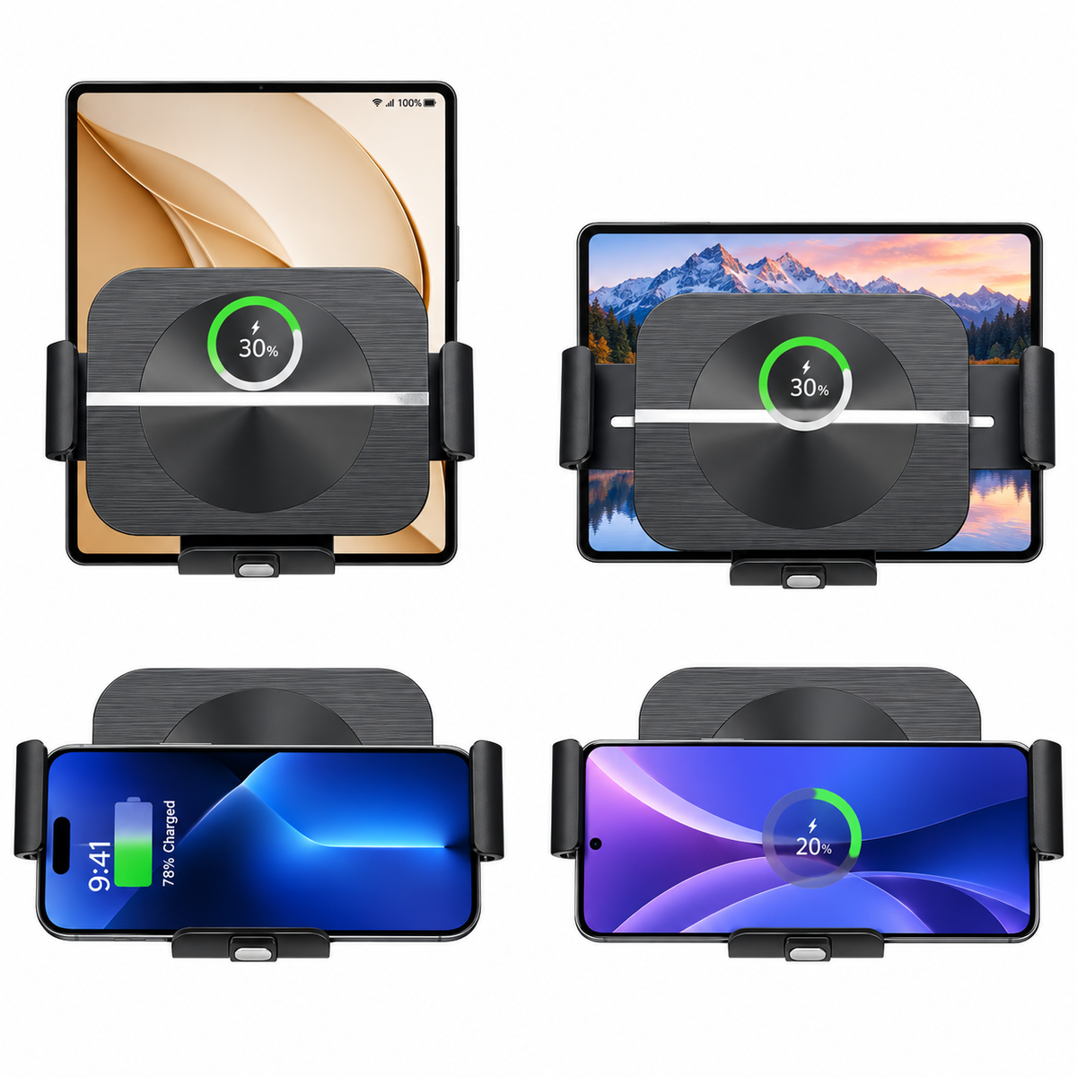 WanderS 15W Samsung Z Fold Car Wireless Charger with Brushed Finish
