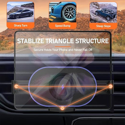 WanderS 15W Samsung Z Series Fold Car Wireless Charger with Illuminated Logo