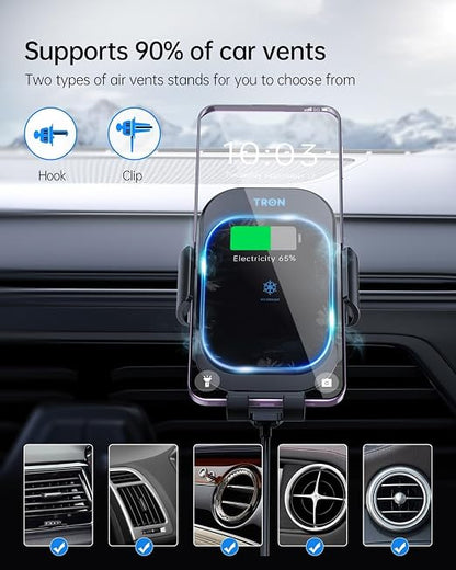 WanderS 15W Semiconductor Cooling Dual-Coil Car Wireless Charger