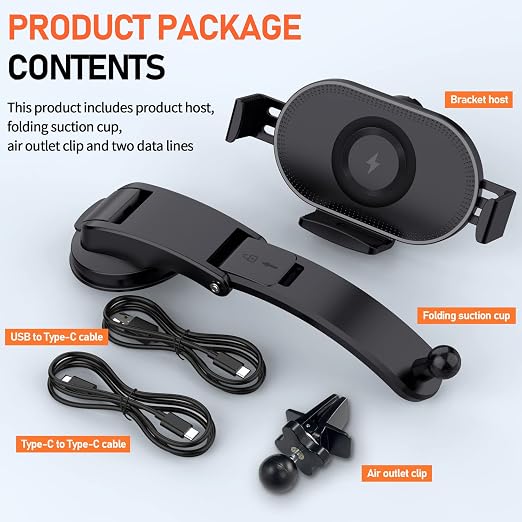 WanderS 15W Samsung Z Series Fold Car Wireless Charger with Illuminated Logo