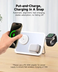 WanderS 3-in-1 Foldable MagSafe-Compatible Wireless Charger