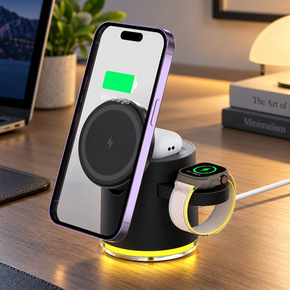 WanderS 3-in-1 15W  Max Foldable Magnetic Wireless Charger