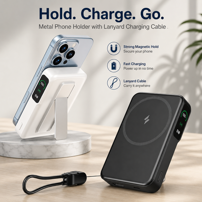 WanderS 10000mAh Magnetic Power Bank with Digital Display