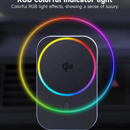 WanderS Qi2 15W Cooling Car Wireless Charger Silicone Face cover with LED