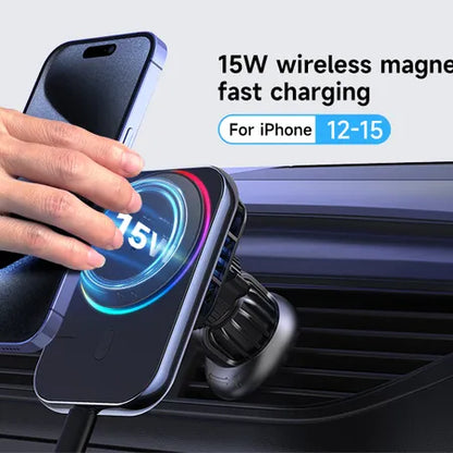 WanderS Qi2 15W Cooling Car Wireless Charger Silicone Face cover with LED