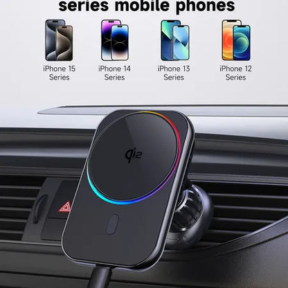 WanderS Qi2 15W Cooling Car Wireless Charger Silicone Face cover with LED