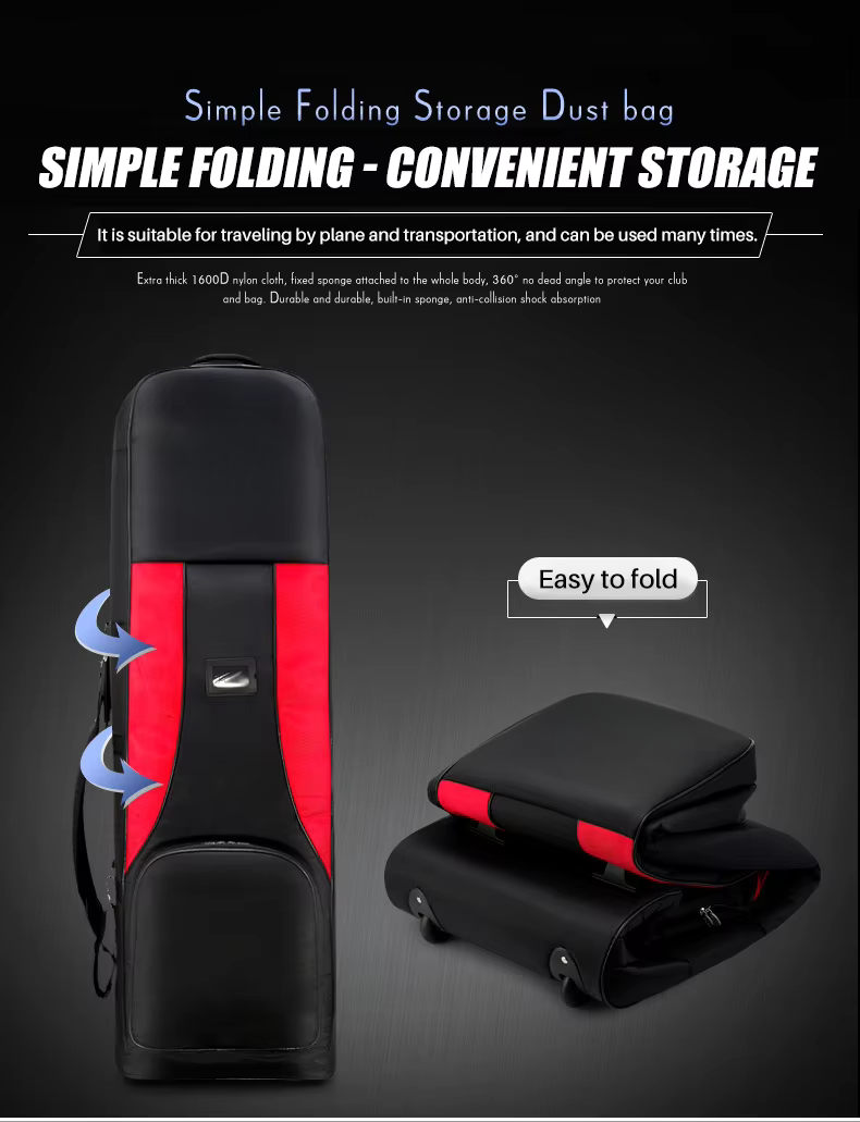 WanderS Thick Nylon Fabric Air Bag, Collapsible Golf Bags With Wheels