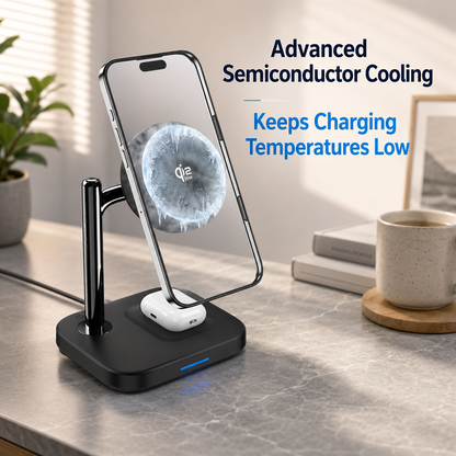 WanderS 2-in-1 Qi2.2 25W Cooling Fast Wireless Charger