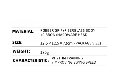 Product specifications including material, size, weight, and characteristic on a white background.