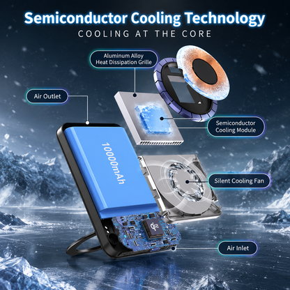 WanderS 10000mAh 15W Cooling Magnetic Power Bank