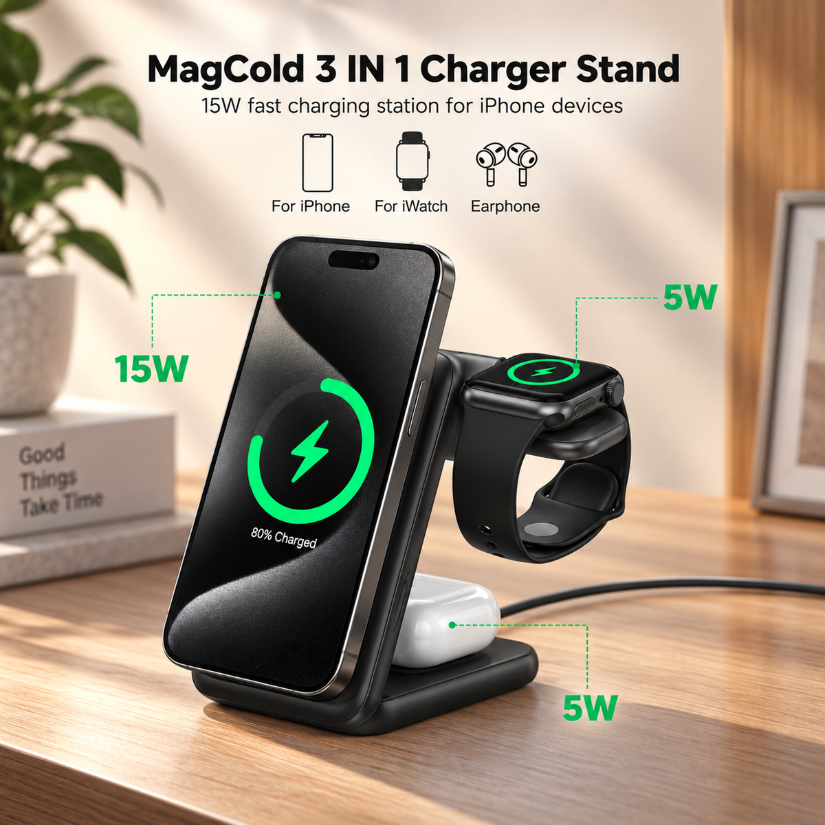 WanderS 3-in-1 Wireless Charging Dock