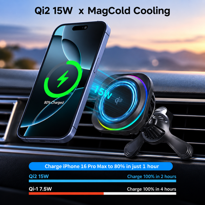 WanderS Qi2 15W Semiconductor-Cooled Car Wireless Charger