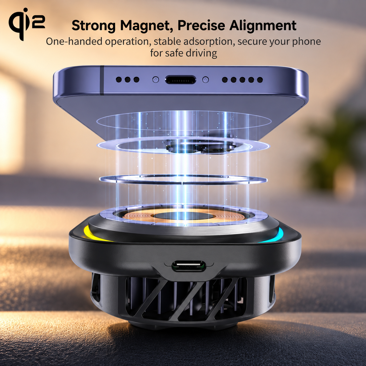 WanderS Qi2 15W Semiconductor-Cooled Car Wireless Charger