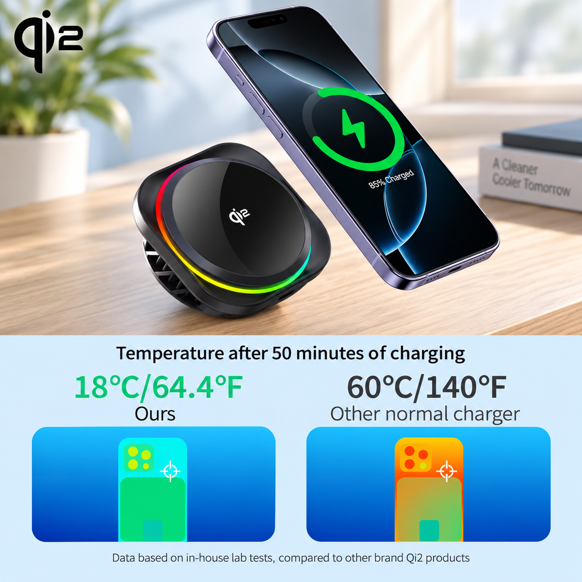 WanderS Qi2 15W Semiconductor-Cooled Car Wireless Charger