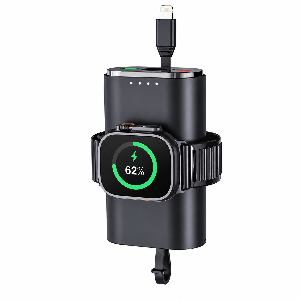 WanderS 5000mAh Phone & Apple Watch Power Bank with Built-in Cable