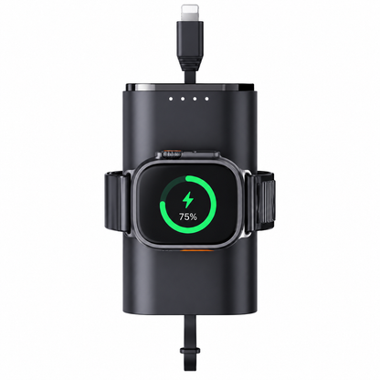 WanderS 5000mAh Phone & Apple Watch Power Bank with Built-in Cable