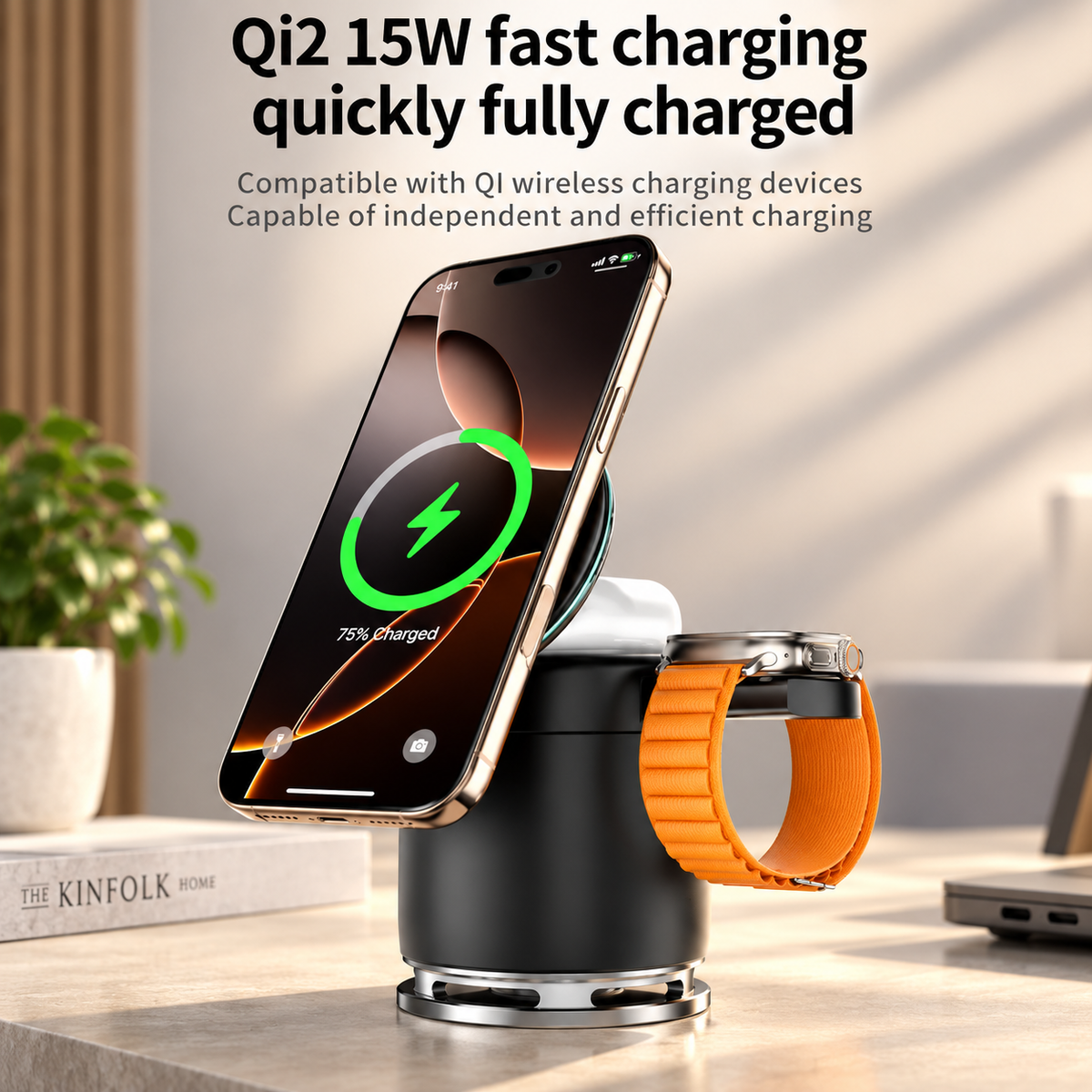 WanderS 3-in-1 15W Max Bluetooth Speaker Wireless Charger