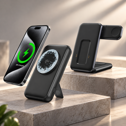 WanderS 10000mAh 15W Cooling Magnetic Power Bank + Charging Dock Set
