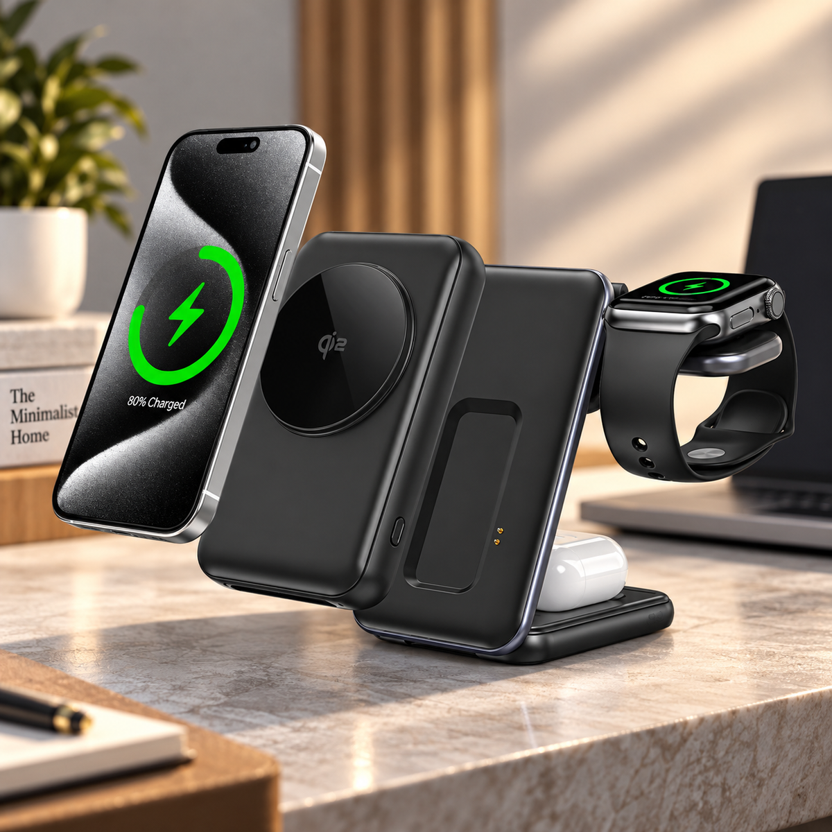 WanderS 10000mAh 15W Cooling Magnetic Power Bank + Charging Dock Set