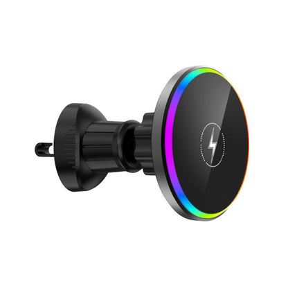WanderS 15W RGB LED Car Wireless Charger with Aluminum Alloy Frame