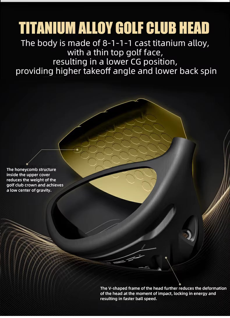 WanderS Adjustable Titanium Golf Driver Head Right Hand Men Golf Clubs Driver