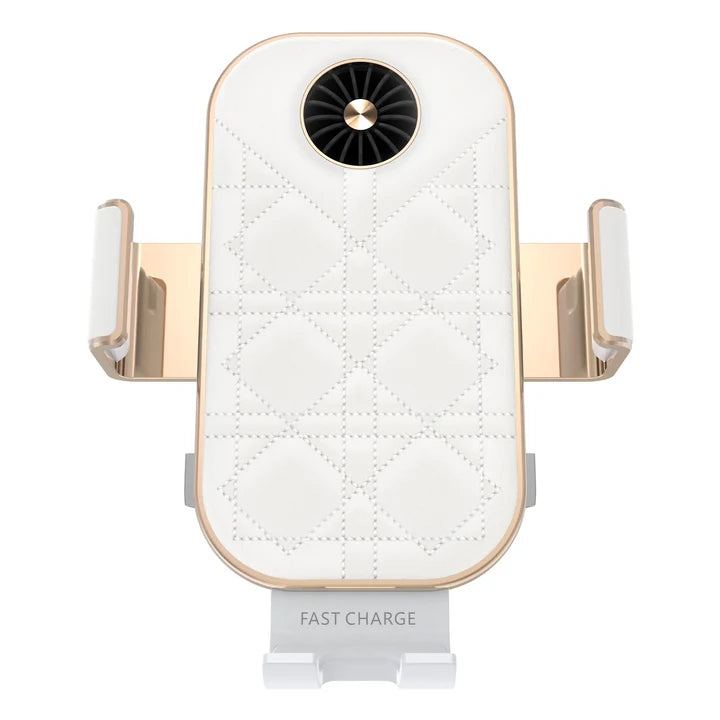WanderS 15W Dual-Coil Cooling Fan Car Wireless Charger