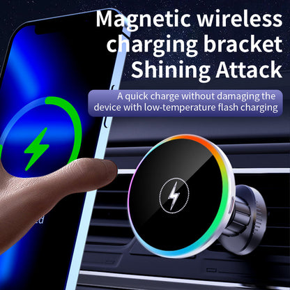WanderS 15W RGB LED Car Wireless Charger with Aluminum Alloy Frame