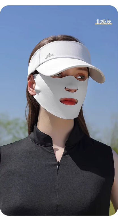 WanderS Cooling Double-Layer Silk Mask Golf Sports Facial Mask Moisturizing And Washable Activities Uv Golf Face Mask