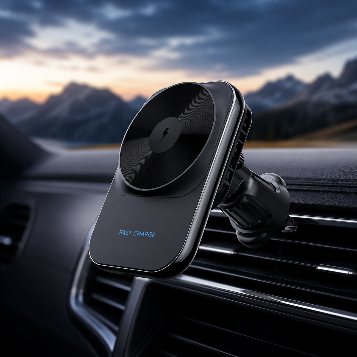 WanderS 15W Cooling Car Wireless Charger with LED Logo