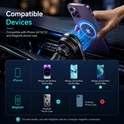 WanderS 15W Cooling Car Wireless Charger with LED Logo