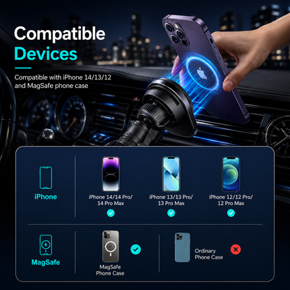 WanderS 15W Cooling Car Wireless Charger with LED Logo