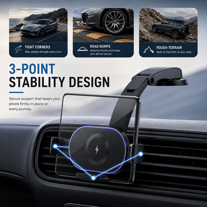 WanderS 15W Samsung Z Series Fold Car Wireless Charger with Illuminated Logo