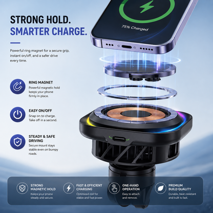 WanderS Qi2 15W Semiconductor-Cooled Car Wireless Charger