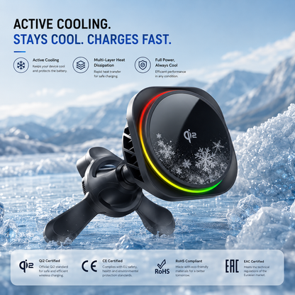 WanderS Qi2 15W Semiconductor-Cooled Car Wireless Charger