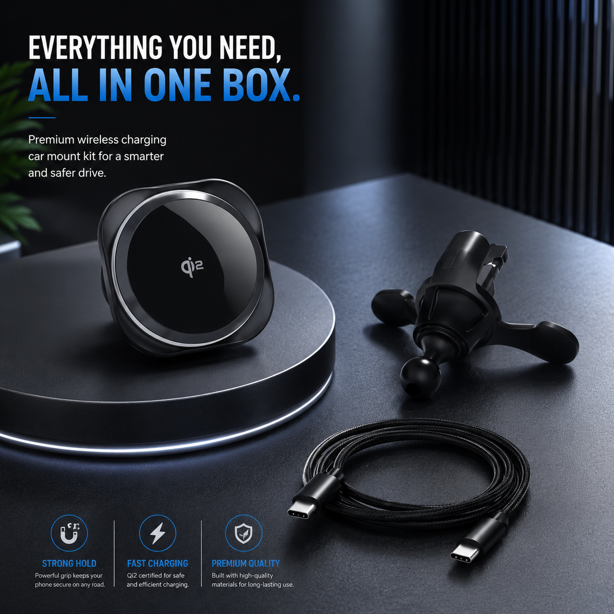 WanderS Qi2 15W Semiconductor-Cooled Car Wireless Charger
