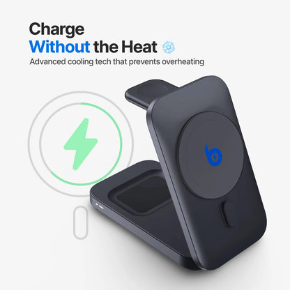 WanderS 3-in-1 Qi2 15W Foldable MagSafe Wireless Charger