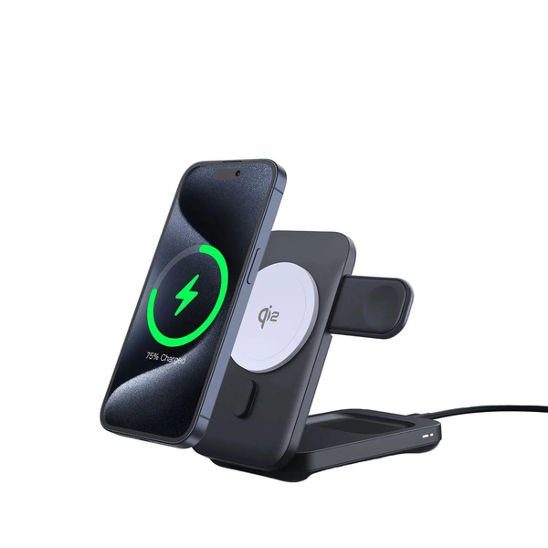 WanderS 3-in-1 Qi2 15W Foldable MagSafe Wireless Charger