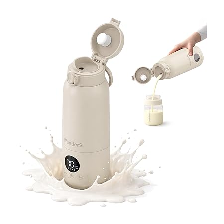 White milk bottle warmer with digital display on a white background
