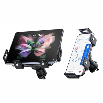 WanderS 15W Dual-Coil Auto-Clamp Car Wireless Charger