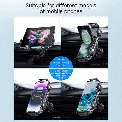 WanderS 15W Dual-Coil Auto-Clamp Car Wireless Charger