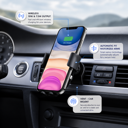 WanderS 15W Car Wireless Charger with Illuminated Logo