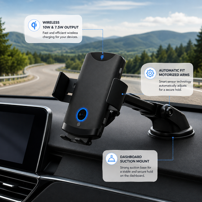 WanderS 15W Car Wireless Charger with Illuminated Logo