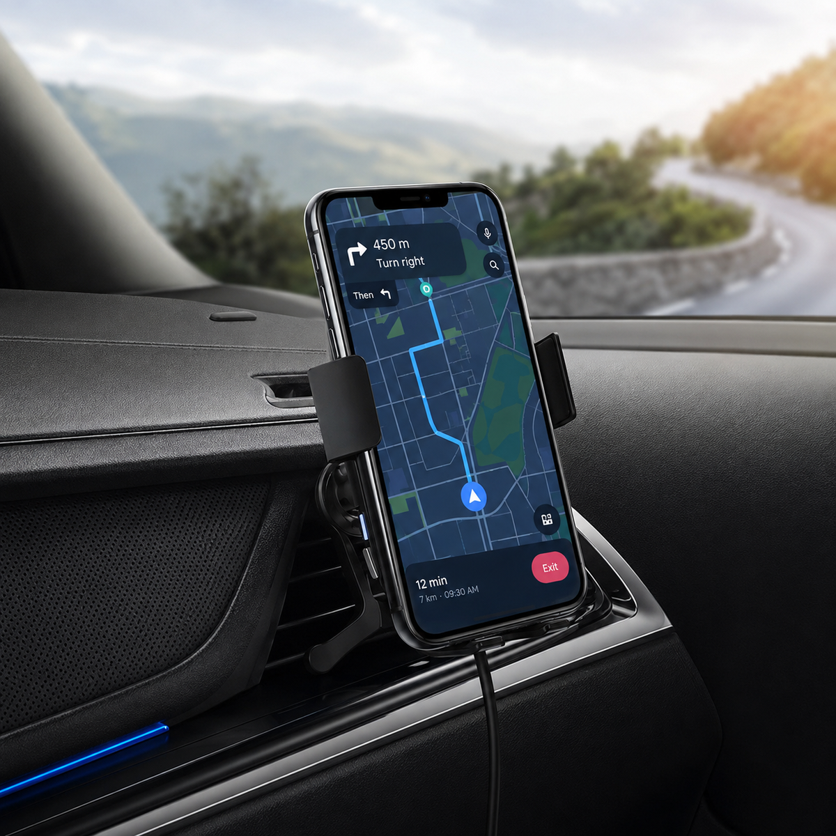 WanderS 15W Dual-Coil Car Wireless Charger