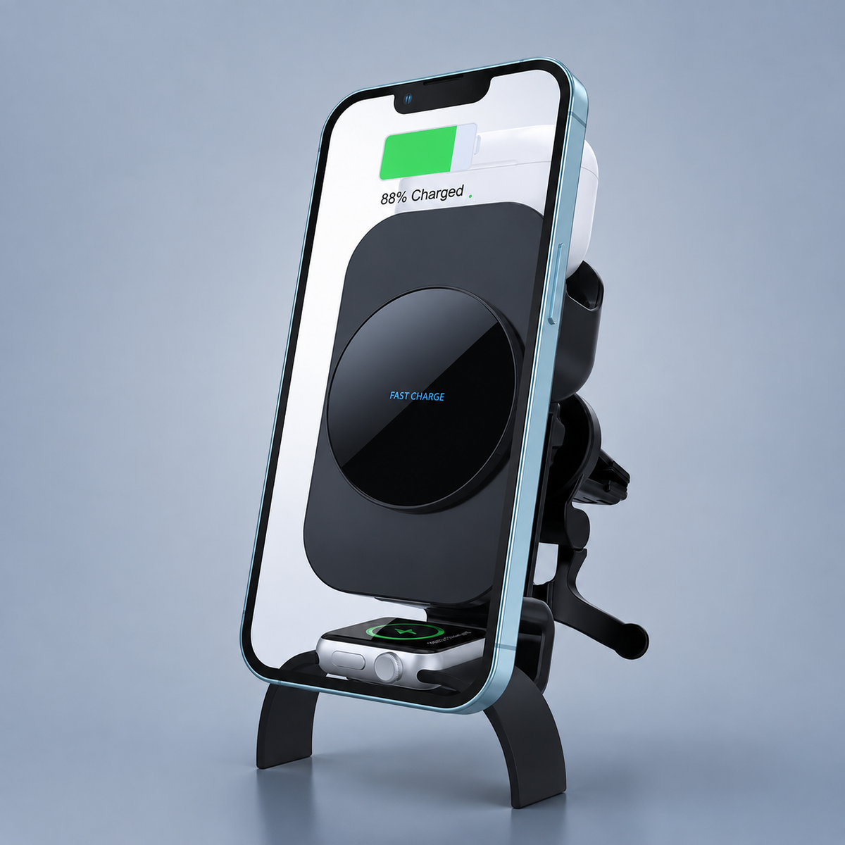 WanderS 3-in-1 15W Magnetic Car Wireless Charger